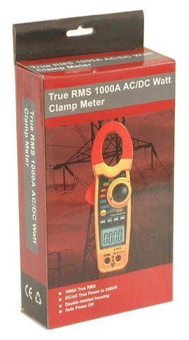 CEM DT-3348 Clamp-on AC/DC Current Voltage Wattage Frequency Resistance Meter True RMS 240KW 1000 Amp