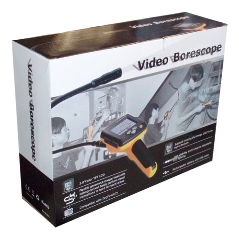 CEM BS-100 3" LCD Video Borescope 17mm x 1M Gooseneck with TV-out