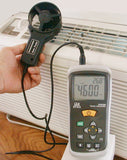 CEM DT-619 Digital CFM CMM Thermometer Anemometer Vane Wind Velocity Air Flow Meter