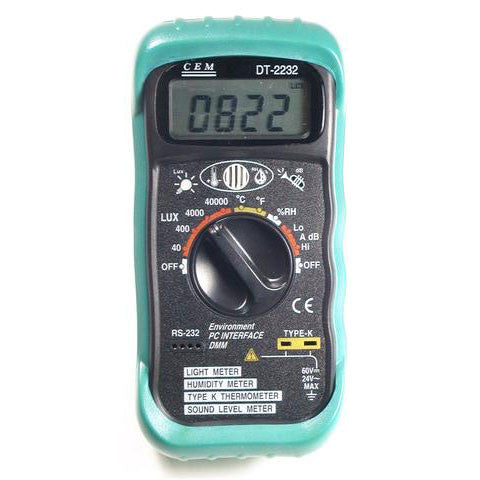 CEM DT-2232 Digital Thermometer Light Humidity Sound Meter 4-in-1